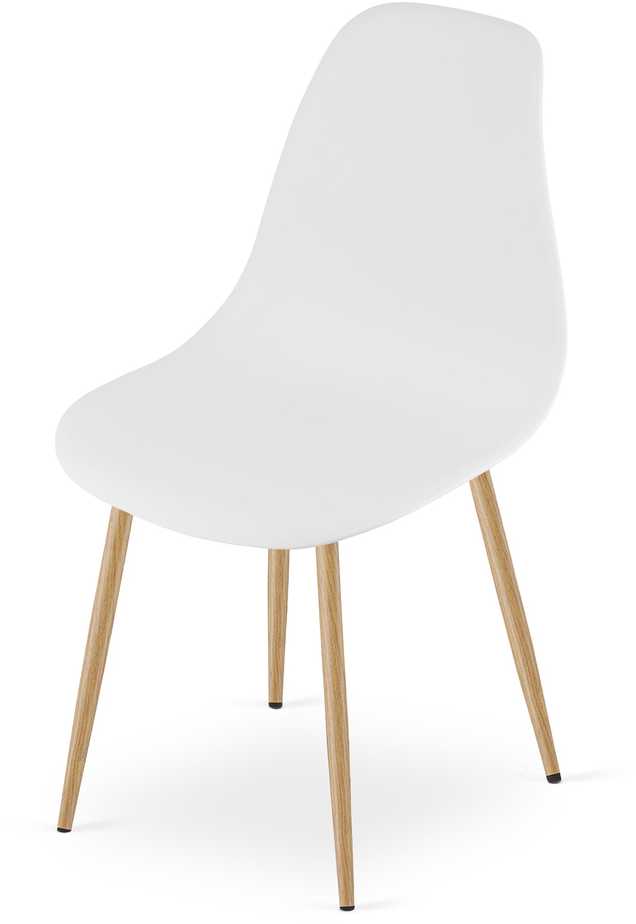Leobert Rinkinys ADRIA stalas 120cm x 80cm - balta + 4 WAT balta kėdės / natūralios kojos