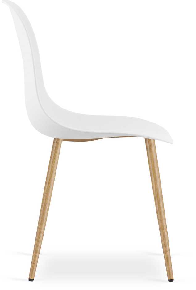 Leobert Rinkinys ADRIA stalas 120cm x 80cm - balta + 4 WAT balta kėdės / natūralios kojos