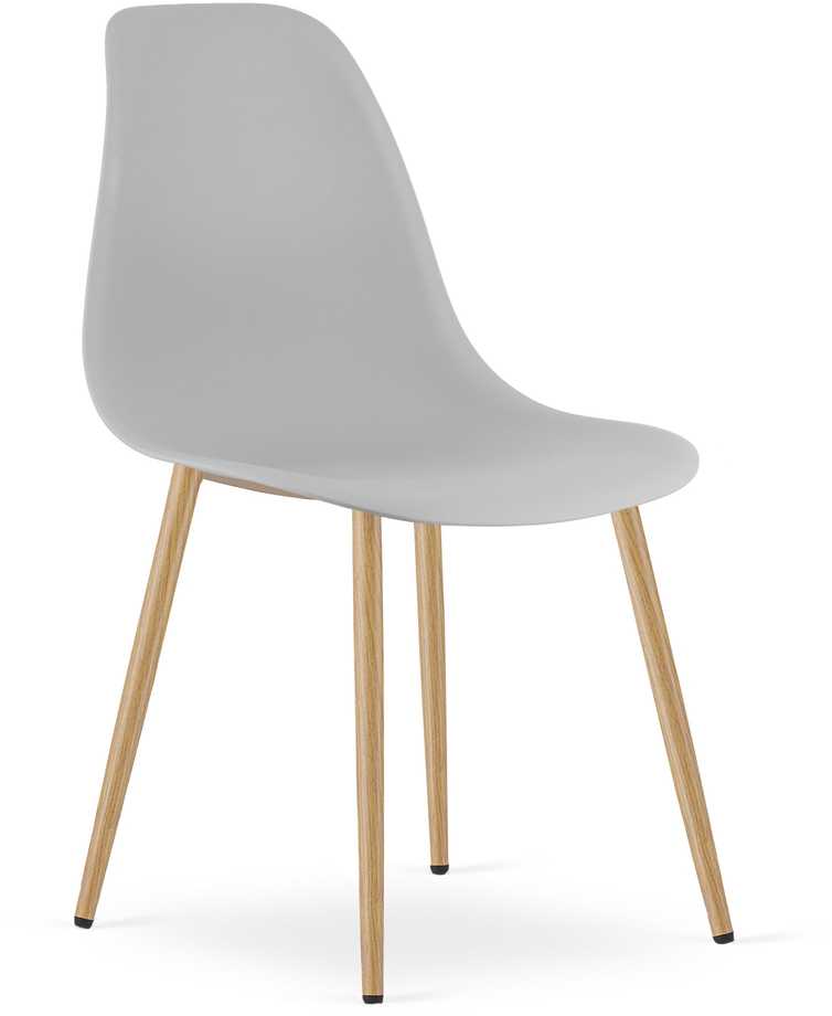 Leobert Rinkinys ADRIA stalas 120cm x 80cm - balta + 4 WAT pilka kėdės / natūralios kojos