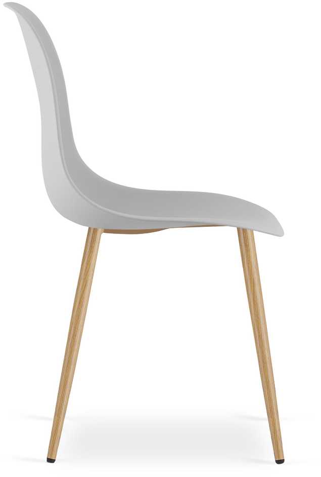 Leobert Rinkinys ADRIA stalas 120cm x 80cm - balta + 4 WAT pilka kėdės / natūralios kojos