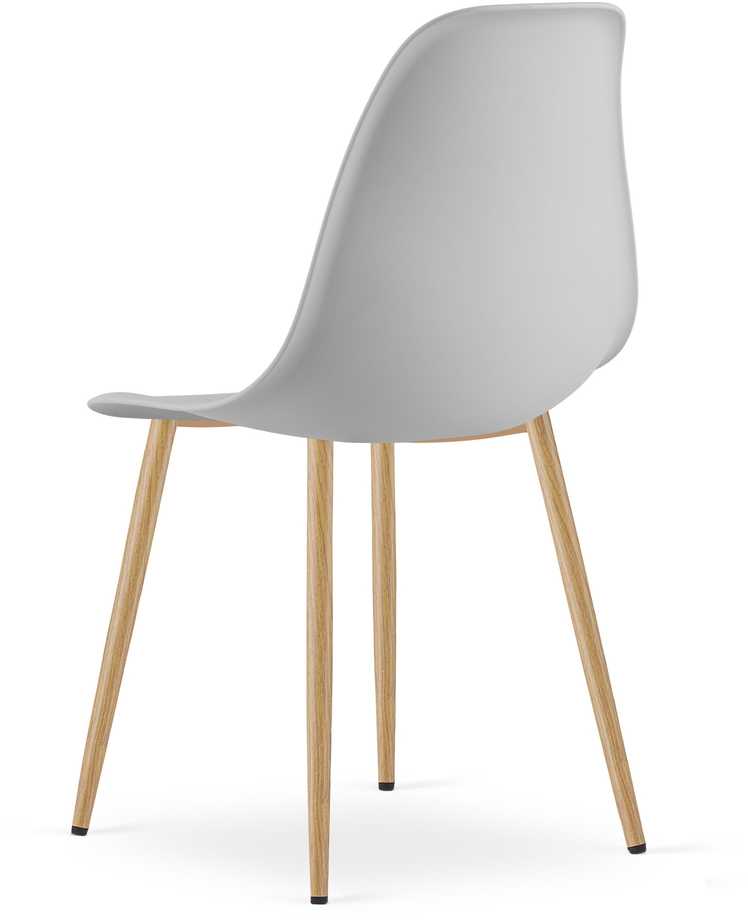 Leobert Rinkinys ADRIA stalas 120cm x 80cm - balta + 4 WAT pilka kėdės / natūralios kojos