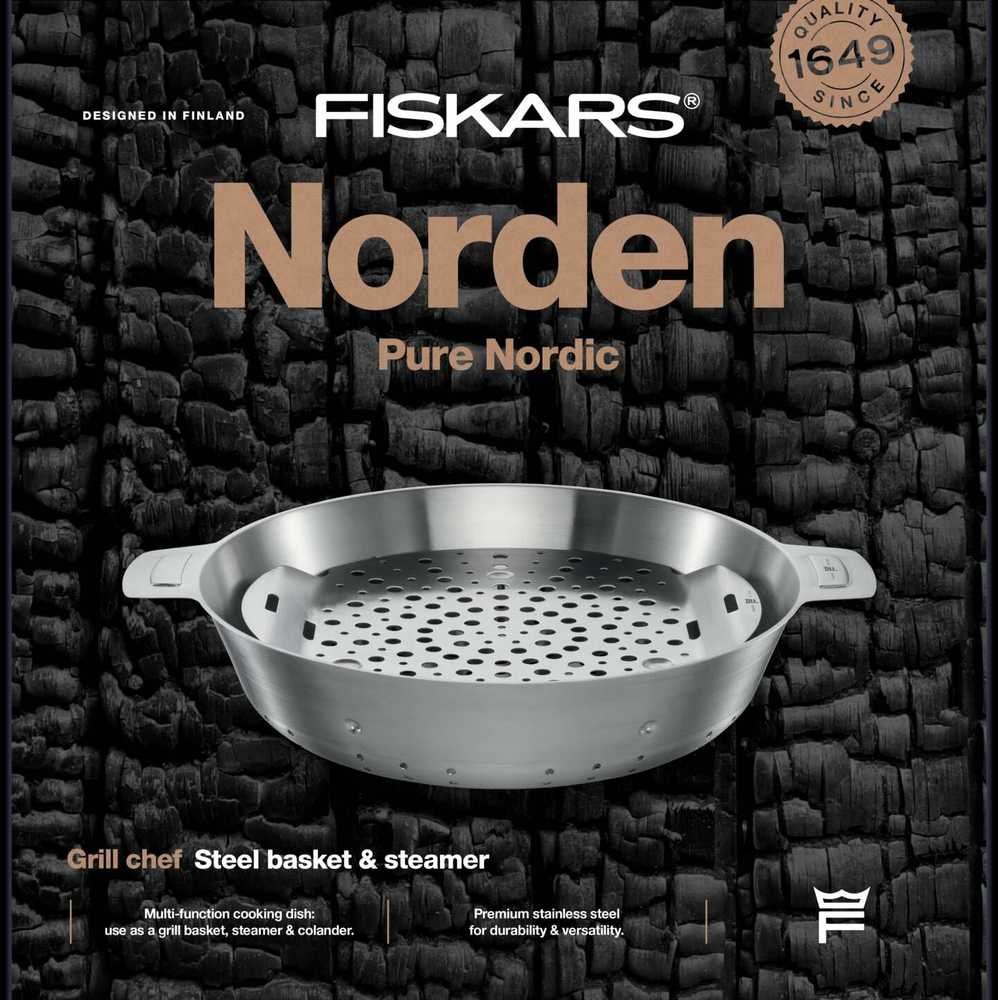 Fiskars Norden Grilis plieno garų puodas 30cm