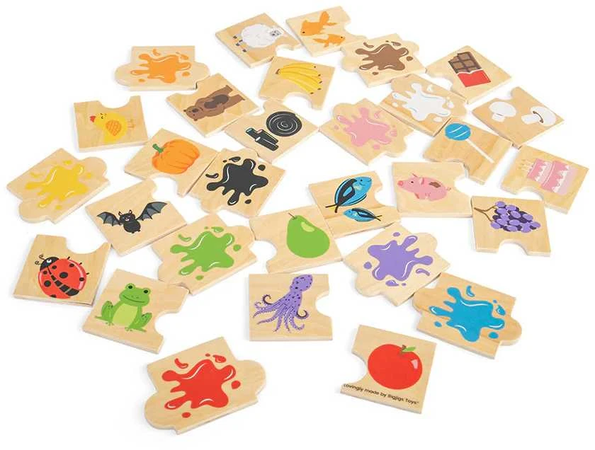 Big Jigs Bigjigs medinės dėlionės Spalvos (30 el.)