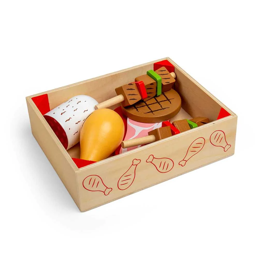 Big Jigs Bigjigs medinių mėsos produktų dėžutė (9 el.)