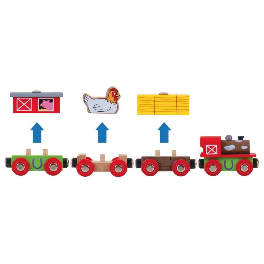 Big Jigs Bigjigs Ūkio traukinys
