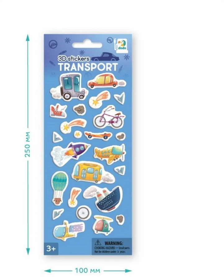 copy of Dodo 3D lipdukai vaikams Transportas(24 vnt.)