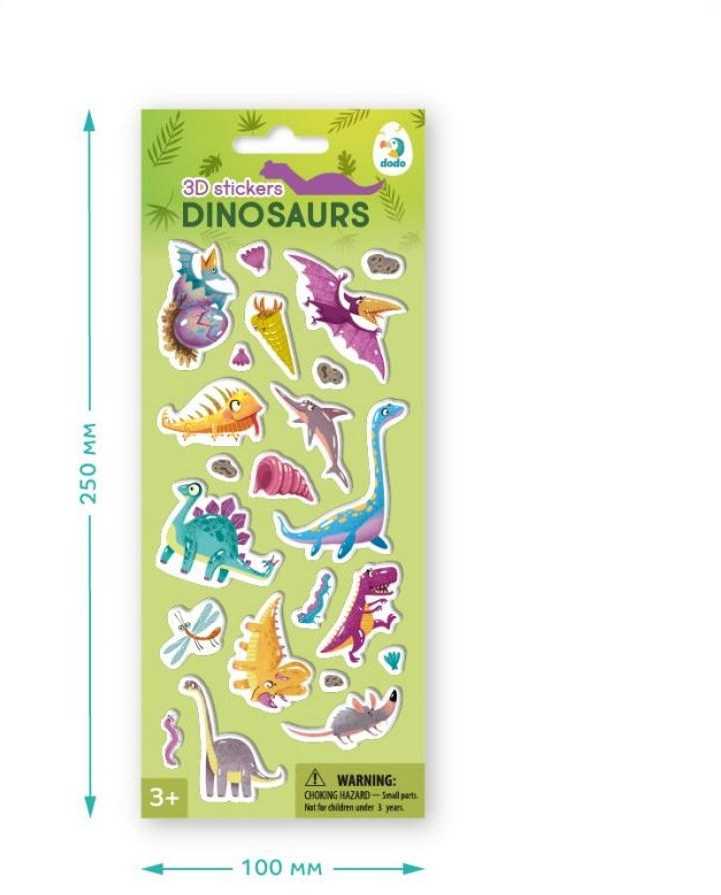 Dodo 3D lipdukai vaikams Dinozaurai (22 vnt.)