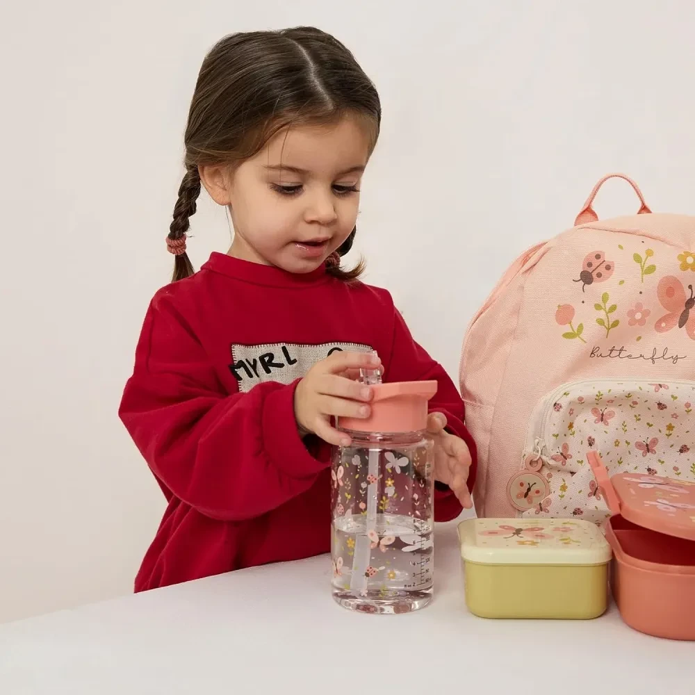 Miniland gertuvė vaikams su šiaudeliu Butterfly (450 ml)