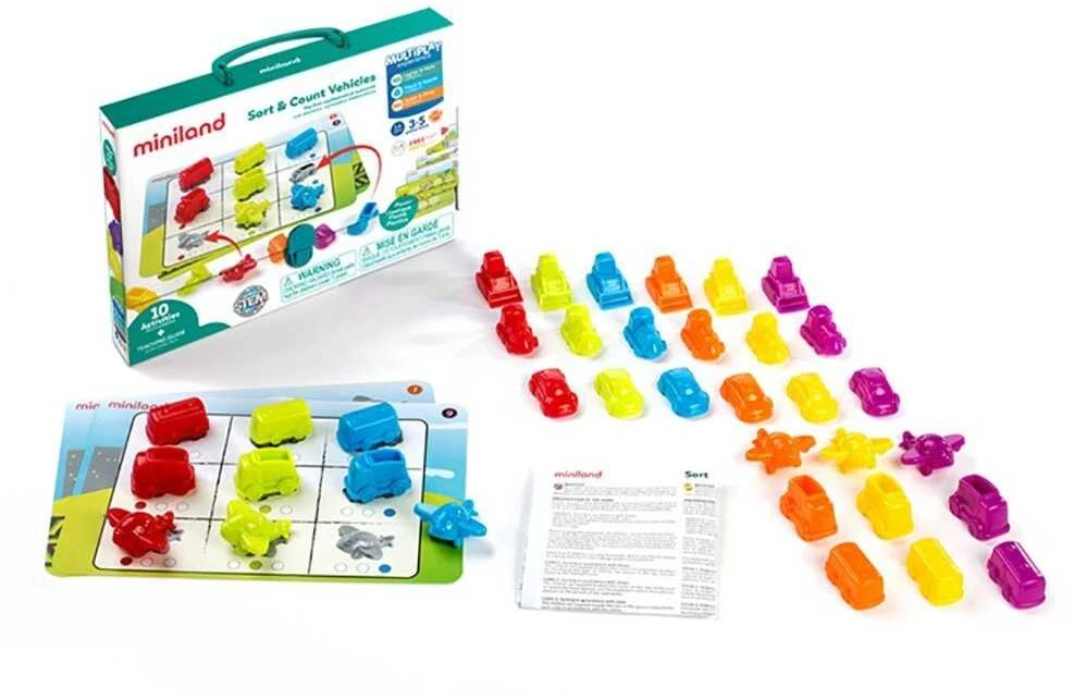 Miniland lavinamasis žaidimas Skaičiuok ir rūšiuok mašinas
