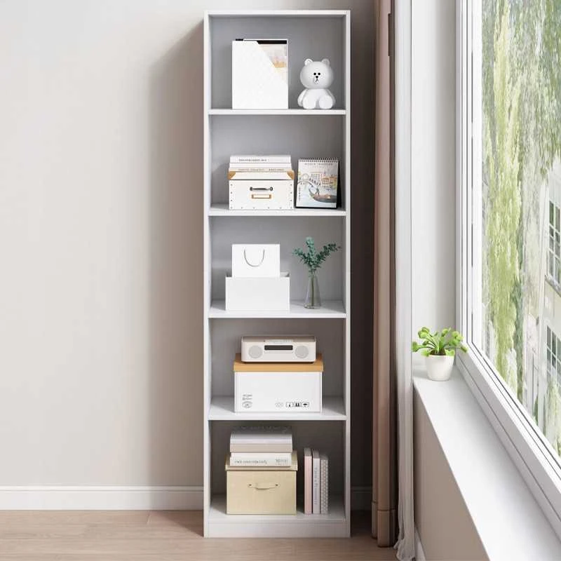 Rebiko Balta stovinti knygų spinta su aukštomis lentynomis, modernus loft stilius, 182 cm