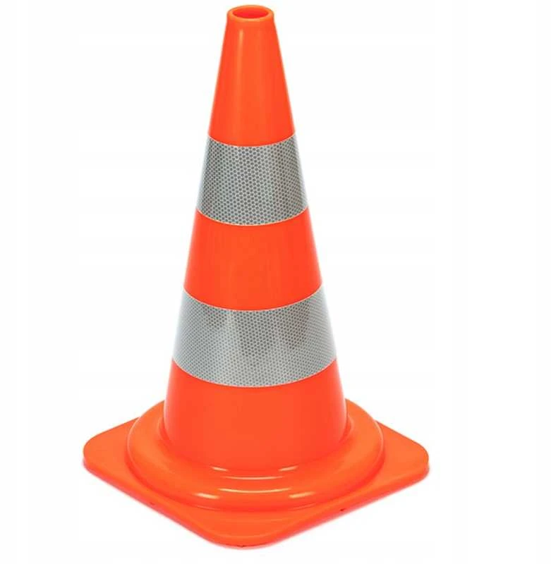 Rebiko Kelio kūgio atšvaitinis įspėjamasis stulpelis, minkštas, sunkus pvc, 50 cm