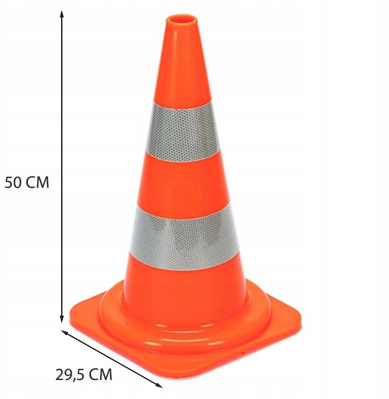 Rebiko Kelio kūgio atšvaitinis įspėjamasis stulpelis, minkštas, sunkus pvc, 50 cm