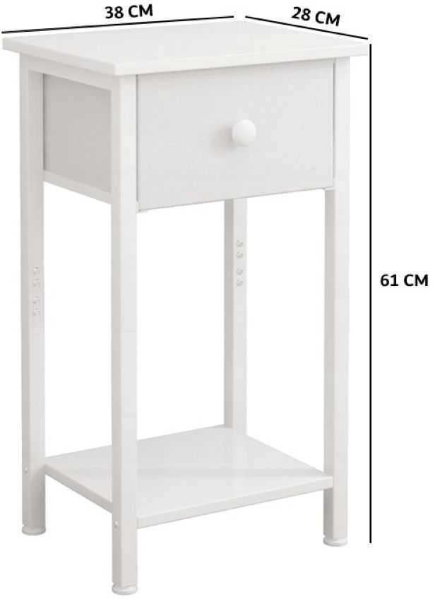 Rebiko Naktinis staliukas komoda lentyna balta miegamajam ir svetainei 38 cm