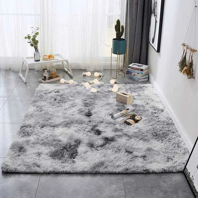 Rebiko Pliušinis Shaggy Rabbit kilimas, purus, pilkas, 160x220 cm, minkštas, XXL.