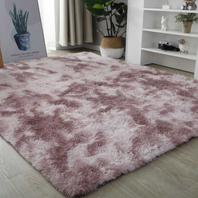 Rebiko Rožinis purus pliušinis kilimas plaukuotas triušis 220x160 cm minkštas gražus xxl