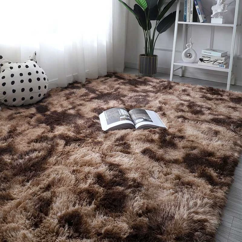 Rebiko Rudas pliušinis kilimas Minkštas triušio plaukuotas plaukuotas 100x150 cm xl storio
