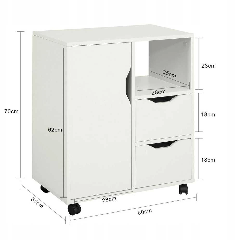 Rebiko Spausdintuvų stovas Stalas Knygų spinta 3 lentynos Modernus 60 cm