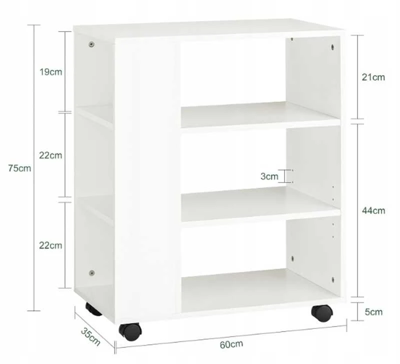 Rebiko Stalinė spintelė spausdintuvo stovas lentyna palėpėje modernus 60 cm