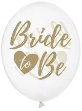Party Deco Balionai gumos spalvos "Bride to Be" 30cm 6 vnt