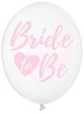 Boland Traciks Balionai gumos spalvos "Bride to Be" 30cm 6 vnt