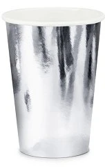 PartyDeco Vienkartiniai puodeliai sidabriniai 220ml 6 vnt