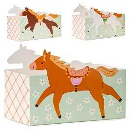 Party Deco Dėžutės užkandžiam "Arkliukai" 3 vnt 7,5*11*17cm