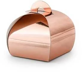 Party Deco Dovanų dėžutės rausvai auksinės 10 vnt 6*6*5,5cm