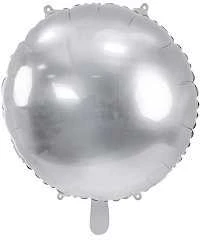 Party Deco Folinis balionas apvalus sidabrinis 45cm