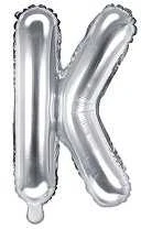 Party Deco Folinis balionas raidė K sidabrinis 35cm