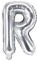 Party Deco Folinis balionas raidė R sidabrinis 35cm