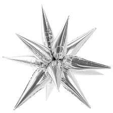Party Deco Folinis balionas "Žvaigždė" 3D 70cm sidabrinė