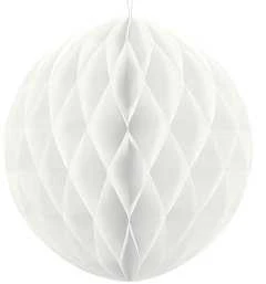 Party Deco Korėtas apvalus papuošimas 40cm 1 vnt baltas