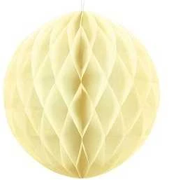 Party Deco Korėtas apvalus papuošimas 40cm 1 vnt kreminis