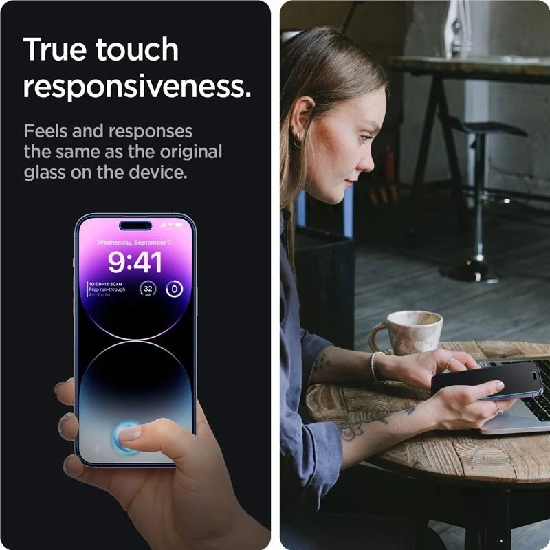Apsauginis stiklas Spigen Glass EZ Fit Privacy 2 Pack - iPhone 14 Pro