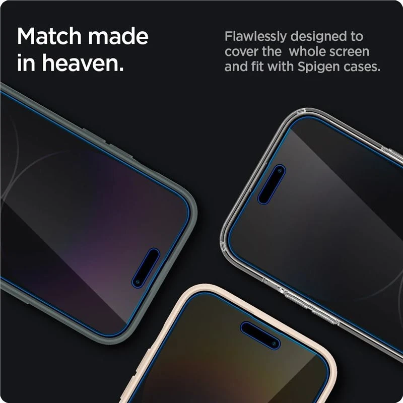 Apsauginis stiklas Spigen Glass EZ Fit Privacy 2 Pack - iPhone 14 Pro