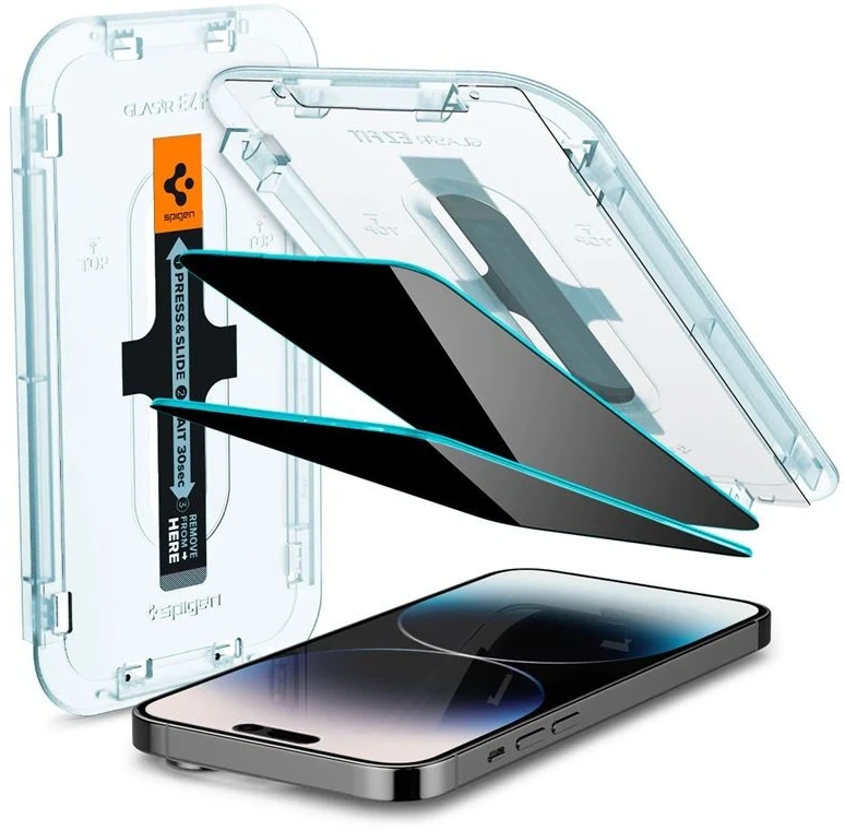 Apsauginis stiklas Spigen Glass EZ Fit Privacy 2 Pack - iPhone 14 Pro