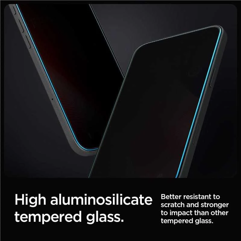 „Spigen Glas.tR EZ Fit Privacy“ dėklas Apple iPhone 16 Pro Max / 17 Pro Max – 2 vnt.