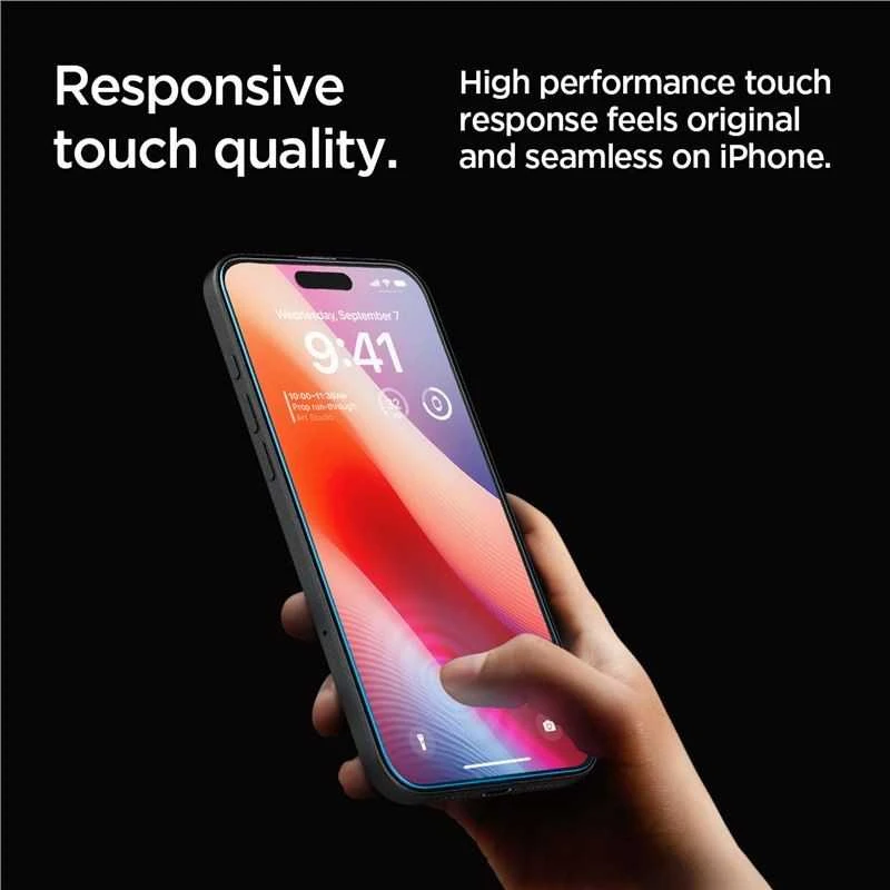 „Spigen Glas.tR EZ Fit“ dėklas, skirtas „Apple iPhone 16 Pro Max / 17 Pro Max“ – 2 vnt.