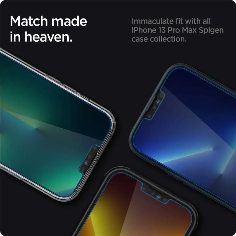 Apsauginis stiklas Spigen GLAS.TR „EZ FIT” 2-pack Apple iPhone 13 Pro Max Privacy