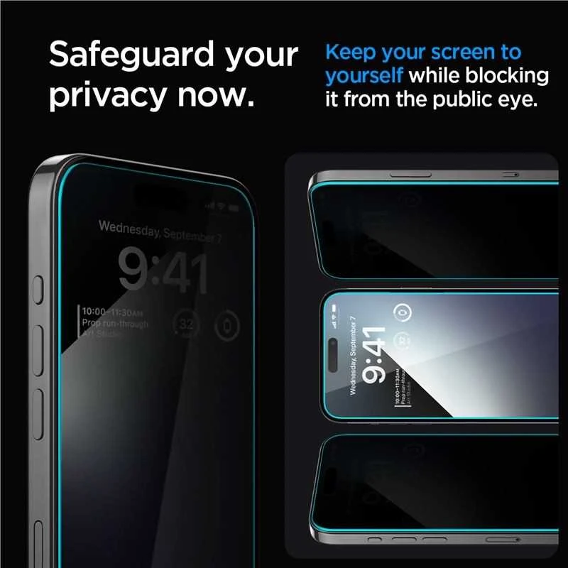 Apsauginis stiklas Spigen stiklas tR EZ Fit (Privacy) 2-pack, skaidrūs - iPhone 15 Pro Max