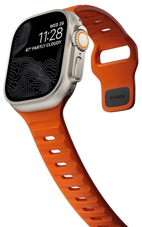Apple Apyrankė Nomad Sport Strap M/L, oranžinis - AW Ultra 2/1 (49mm) 9/8/7 (45mm)/6/SE/5/4 (44mm)/3/2/1 (42mm)