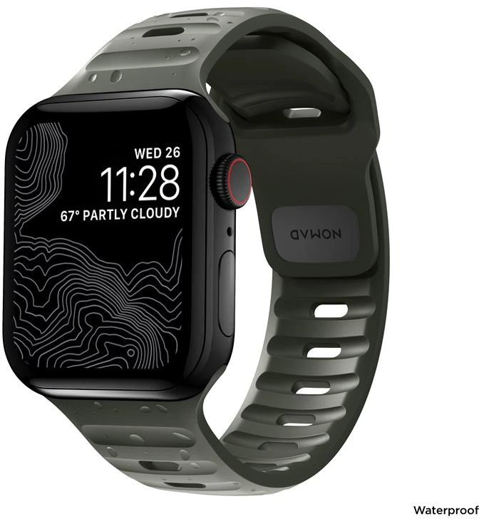 Apyrankė Nomad Sport Strap M/L, žalias - Apple Watch 49mm/46mm/45mm/44mm/42mm
