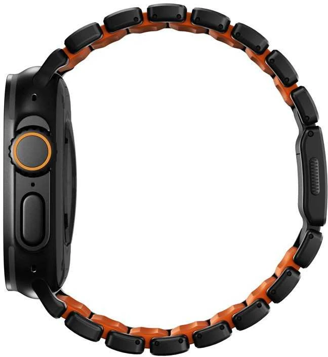 Apyrankė Nomad Stratos Band, juodas titanium, ultra oranžinis FKM - AW 45/46/49mm