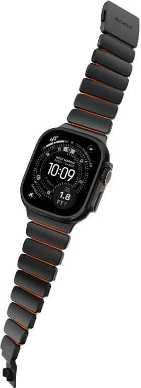Apyrankė Nomad Stratos Band, juodas titanium, ultra oranžinis FKM - AW 45/46/49mm