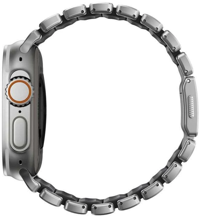 Apyrankė Nomad Stratos Band, natural titanium, juodas FKM - AW 45/46/49mm