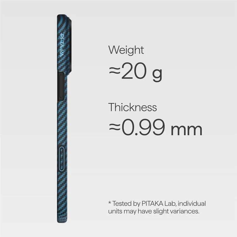 Dėklas Pitaka Ultra-Slim Case, Mėlyna/Pilkas - iPhone 17 Pro Max