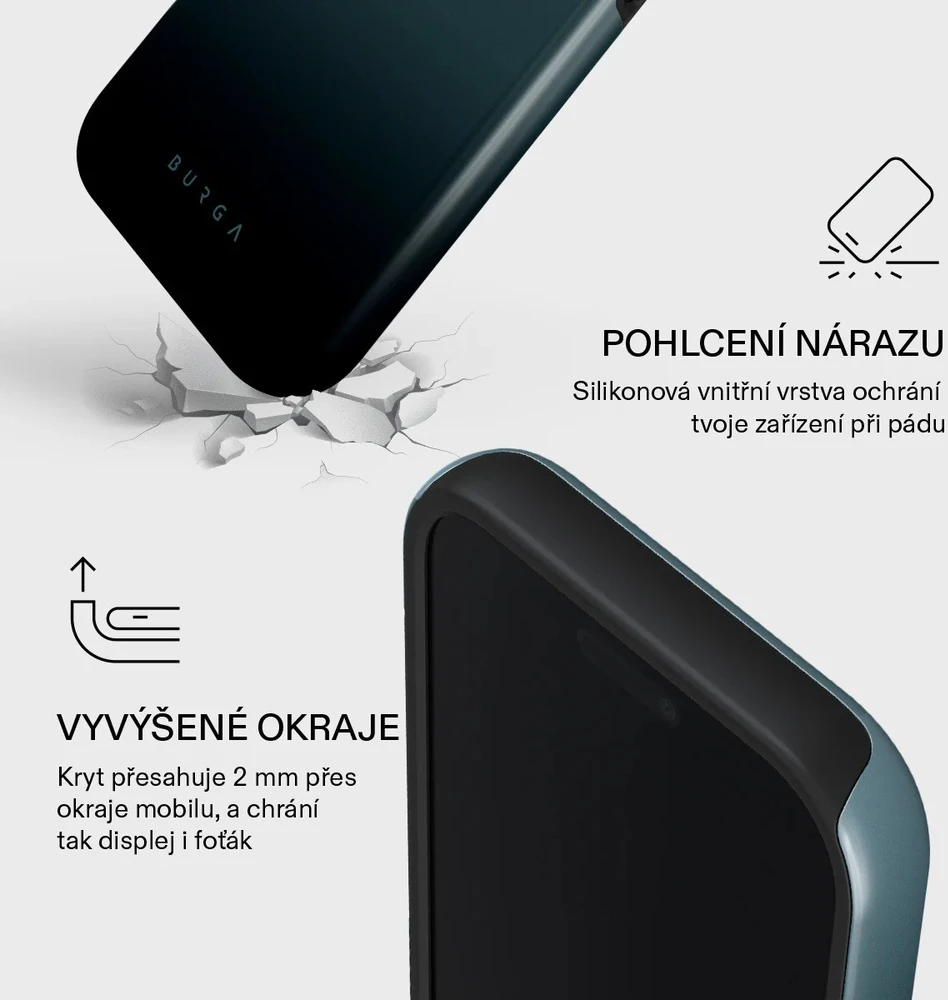 Blueo Burga Tough Magsafe dėklas, juodas su išpjova - iPhone 17 Pro