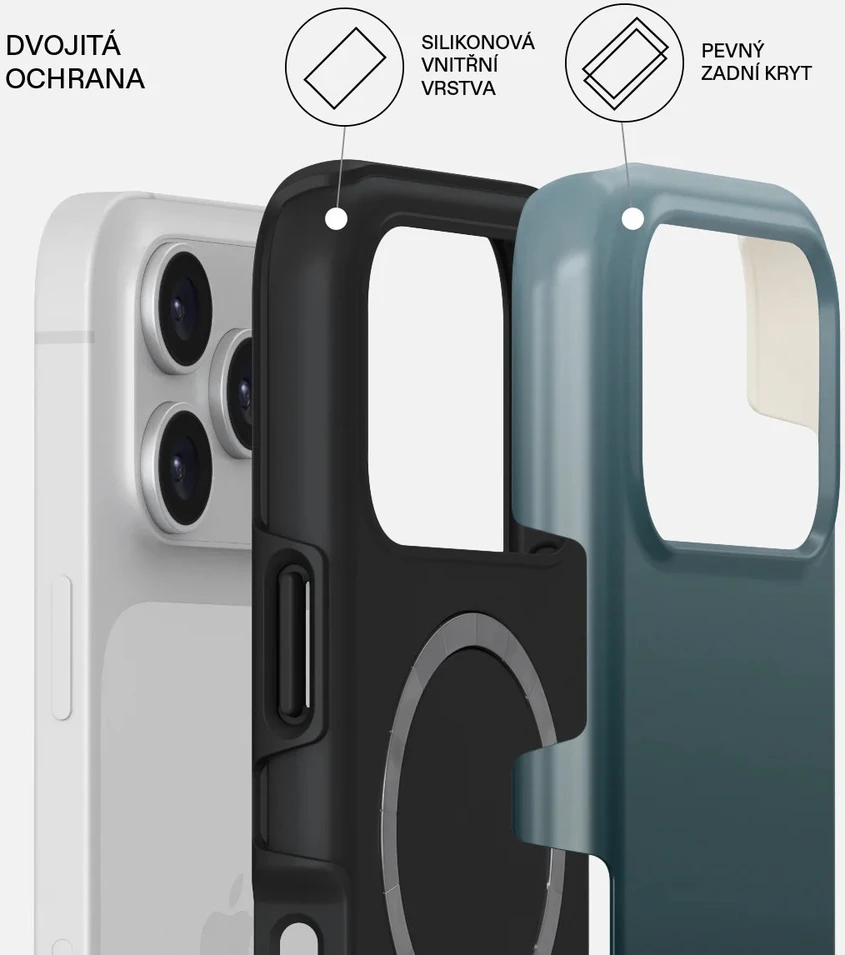 Blueo Burga Tough Magsafe dėklas, juodas su išpjova - iPhone 17 Pro