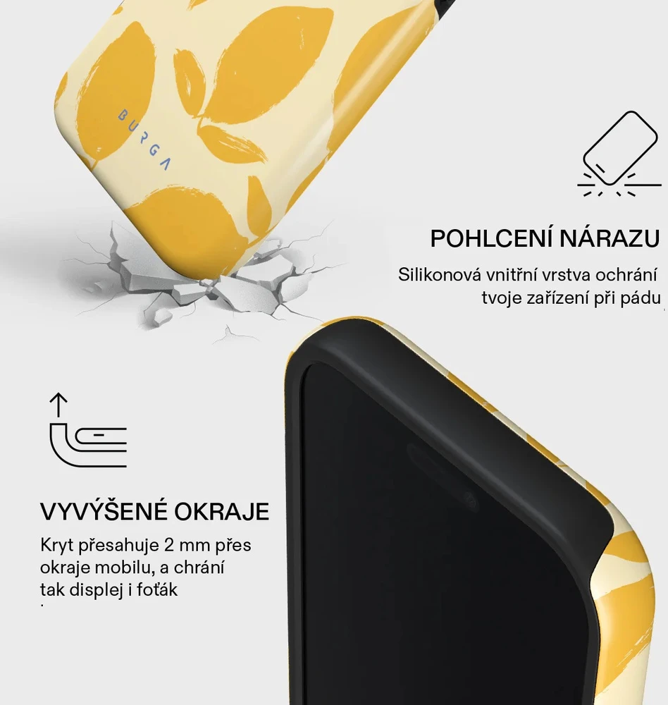 Dėklas Burga Tough Magsafe – iPhone 17 Pro suderinamas su MagSafe (citrinos pyragas)