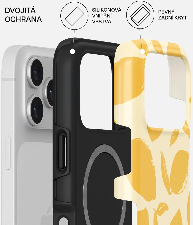 Dėklas Burga Tough Magsafe – iPhone 17 Pro suderinamas su MagSafe (citrinos pyragas)